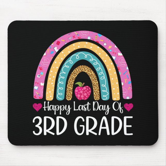 Happy Last Day Of 3rd Grade School Teacher Leopard Mouse Pad (Front)