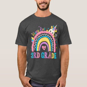 Happy Last Day Of 3rd Grade Students Teacher Rainb T-Shirt