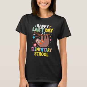 Happy Last Day Of Elementary School Cute Sloth Gra T-Shirt