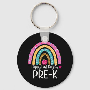 Happy Last Day Of Pre-k Teacher Kids Leopard Schoo Key Ring
