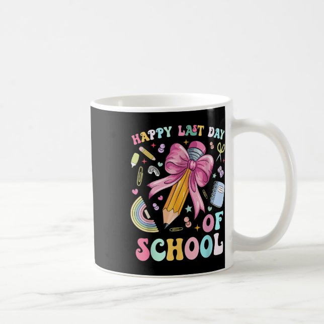 Happy Last Day Of School Coquette Bow School Gradu Coffee Mug (Right)