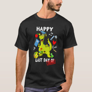 Happy Last Day Of School Dinosaur Rex  Boys Kids T-Shirt