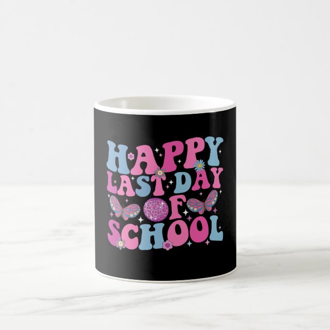 Happy Last Day Of School Disco Ball Groovy Retro Coffee Mug (Center)