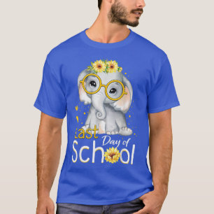Happy Last Day of School Elephant Sunflower Girls T-Shirt