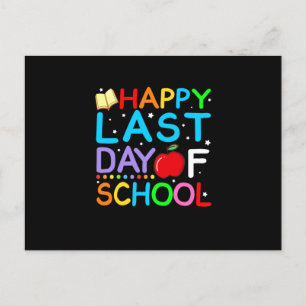 Happy Last Day Of School Graduation Announcement Postcard