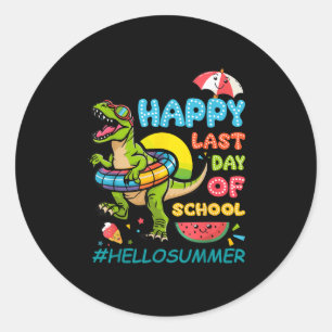 Happy Last Day Of School Graduation Hello Summer D Classic Round Sticker