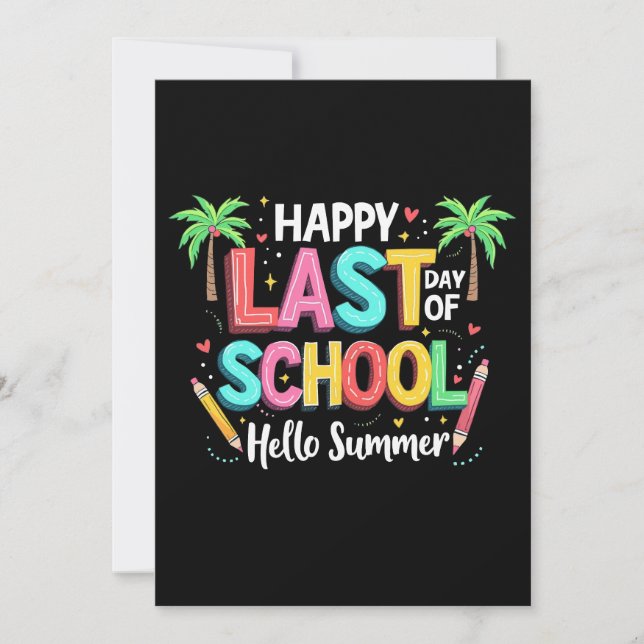 Happy Last Day Of School Hello Summer Invitation (Front)