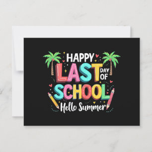 Happy Last Day Of School Hello Summer Postcard