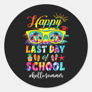 Happy Last Day Of School Hello Summer Teacher Stud Classic Round Sticker