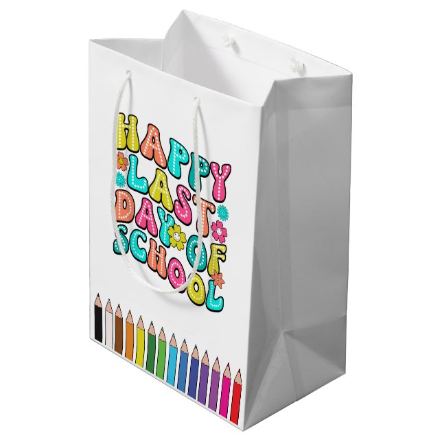 Happy Last Day Of School Medium Gift Bag (Back Angled)
