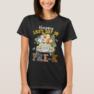 Happy Last Day of School Pre k Safari Animals Summ T-Shirt