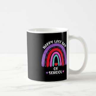 Happy Last Day Of School Rainbow Hearts Girls Kids Coffee Mug