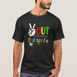 Happy Last Day Of School Retro Peace Out Kindergar T-Shirt
