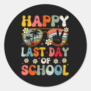 Happy Last Day Of School Summer Teacher Boys Girls Classic Round Sticker