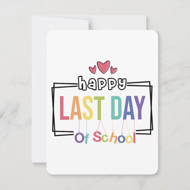 Happy Last Day Of School Svg, summer break Svg Holiday Card (Front)