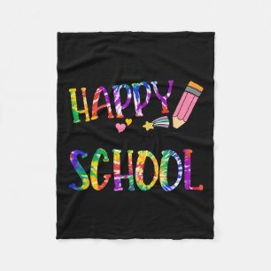 Happy Last Day Of School Tie Dye Graduation Teache Fleece Blanket