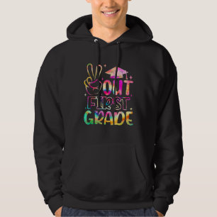 Happy Last Day Of School Tie Dye Peace Out 1st Gra Hoodie