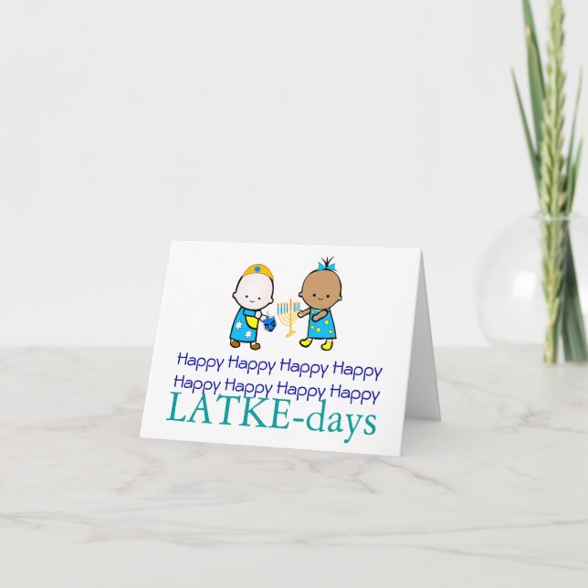 Happy LATKE-days Chanukah Card (Front)