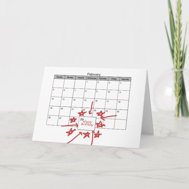 Happy Leap Day Birthday Card (Front)