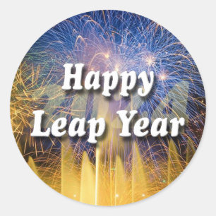 Happy Leap Year 2024 Classic Round Sticker