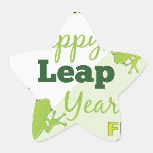 Happy Leap Year Feb 29 Star Sticker