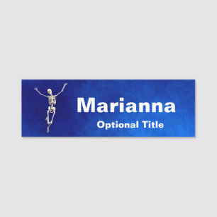 Happy Leaping Skeleton Imaging Name Tag