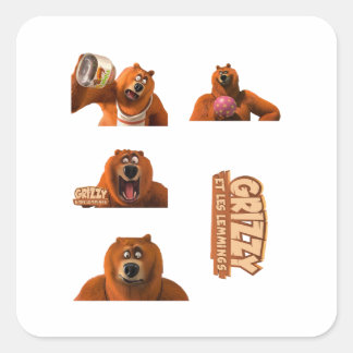 Happy Lemmings Tabodi and Grizzy Square Sticker