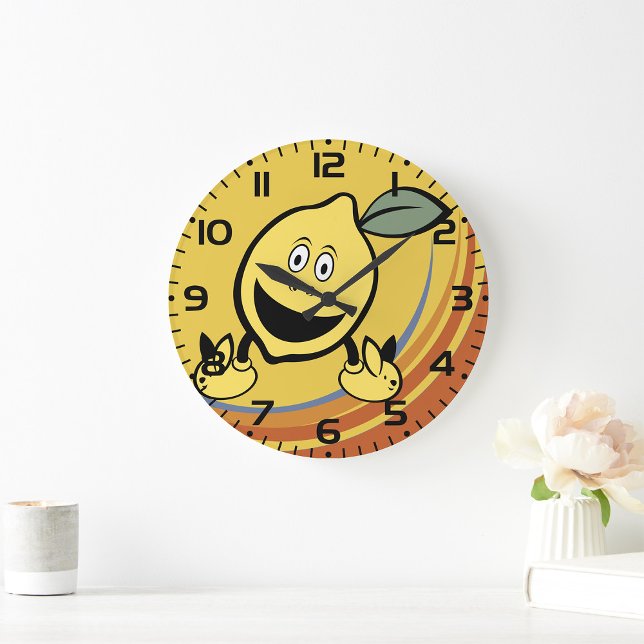 Happy Lemon Face Large Clock (Creator Uploaded)