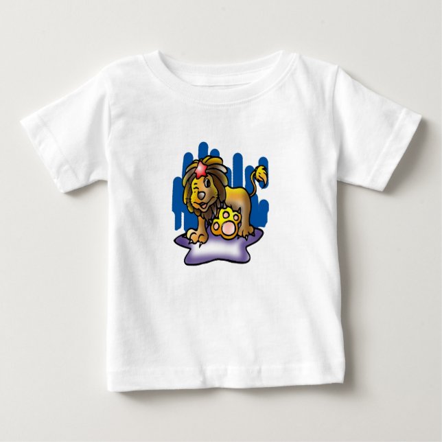 Happy Leo Lion with Star Baby T-Shirt (Front)