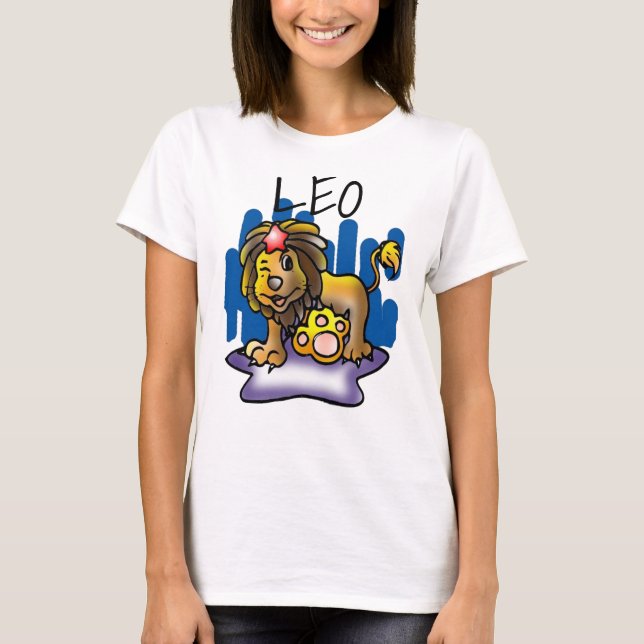 Happy Leo Lion with Star T-Shirt (Front)