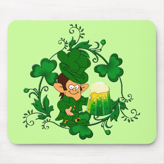 Happy Leprechaun Mouse Pad (Front)