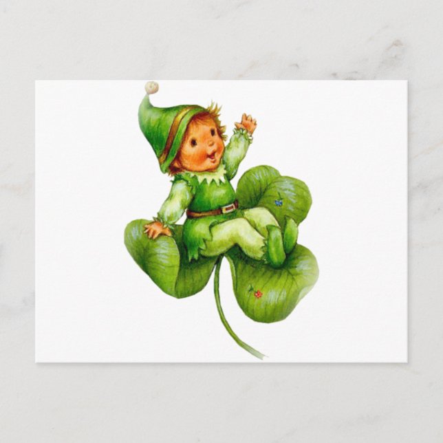 Happy Leprechaun Postcard (Front)