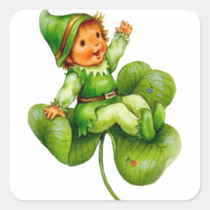 Happy Leprechaun Square Sticker