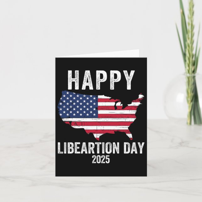 Happy Liberation Day 2025 President Trump Funny Po Card (Front)