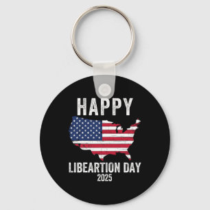 Happy Liberation Day 2025 President Trump Funny Po Key Ring