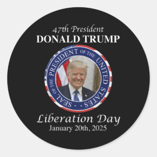 Happy Liberation Day Tee President Donald Trump Li Classic Round Sticker
