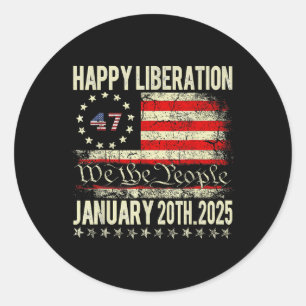 Happy Liberation Day Tee President Trump Declares  Classic Round Sticker