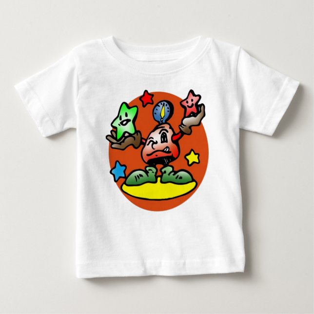Happy Libra Scales with Stars Baby T-Shirt (Front)