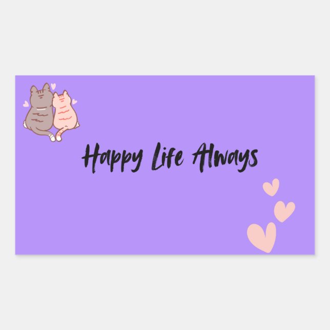 Happy Life Always Aesthetic Sticker (Front)