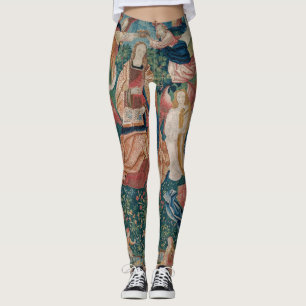 Happy Life in Paradise Garden Mediaeval Tapestry Leggings