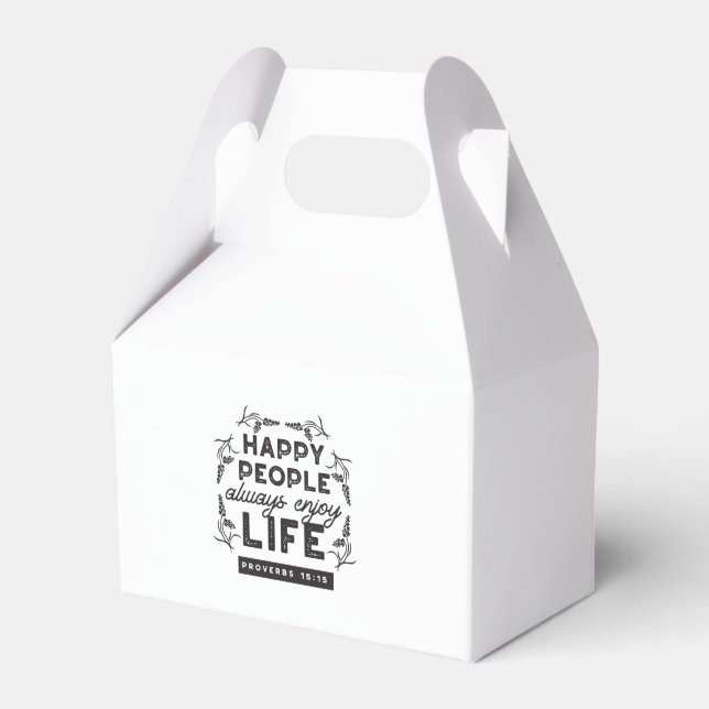 Happy Life with Faith – Proverbs 15:15 Art Favour Box (Front Side)