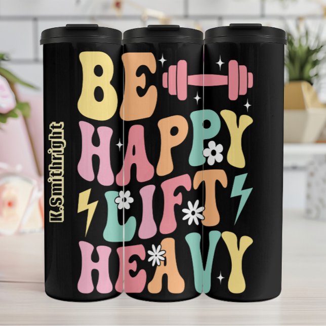 Happy Lift Heavy Colourful Graphic Thermal Tumbler (Creator Uploaded)