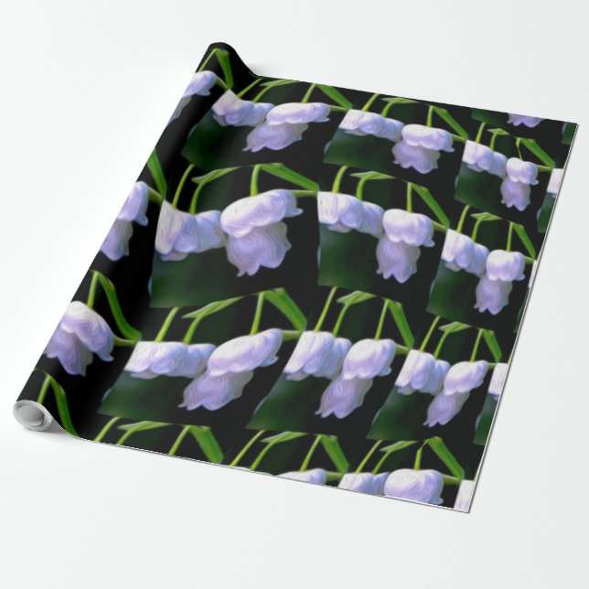 Happy Lily of the valley pattern Wrapping Paper (Unrolled)