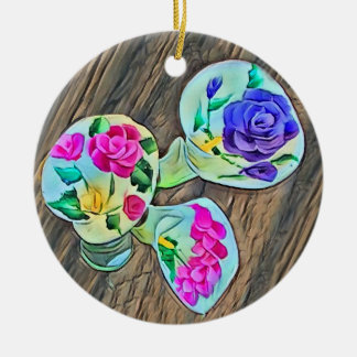 Happy Lilys Ceramic Ornament