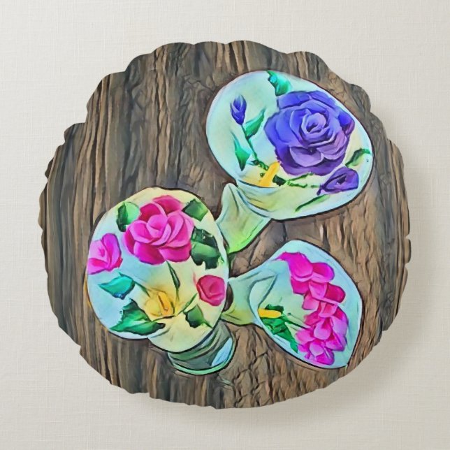 Happy Lilys Round Cushion (Front)