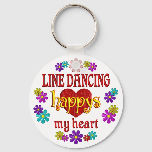 Happy Line Dancing Key Ring (Front)