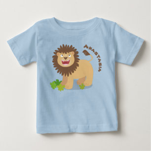 Happy lion roaring cartoon illustration baby T-Shirt
