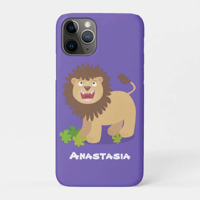 Happy lion roaring cartoon illustration Case-Mate iPhone case (Back)