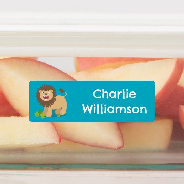 Happy lion roaring cartoon personalised (Affixed)