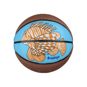 Happy lionfish cartoon illustration mini basketball